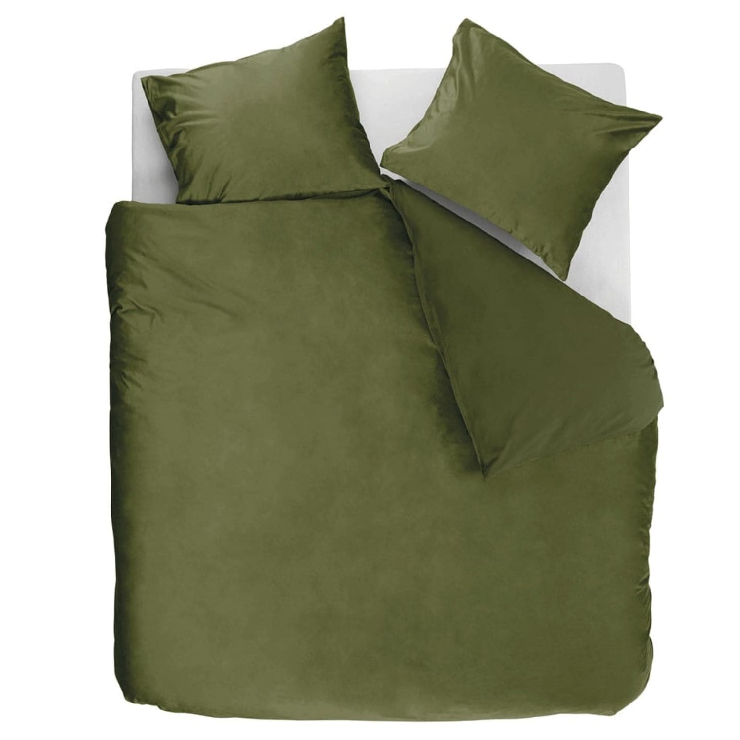 Ambiante Velvety Dekbedovertrek - 240x200/220 cm - Groen