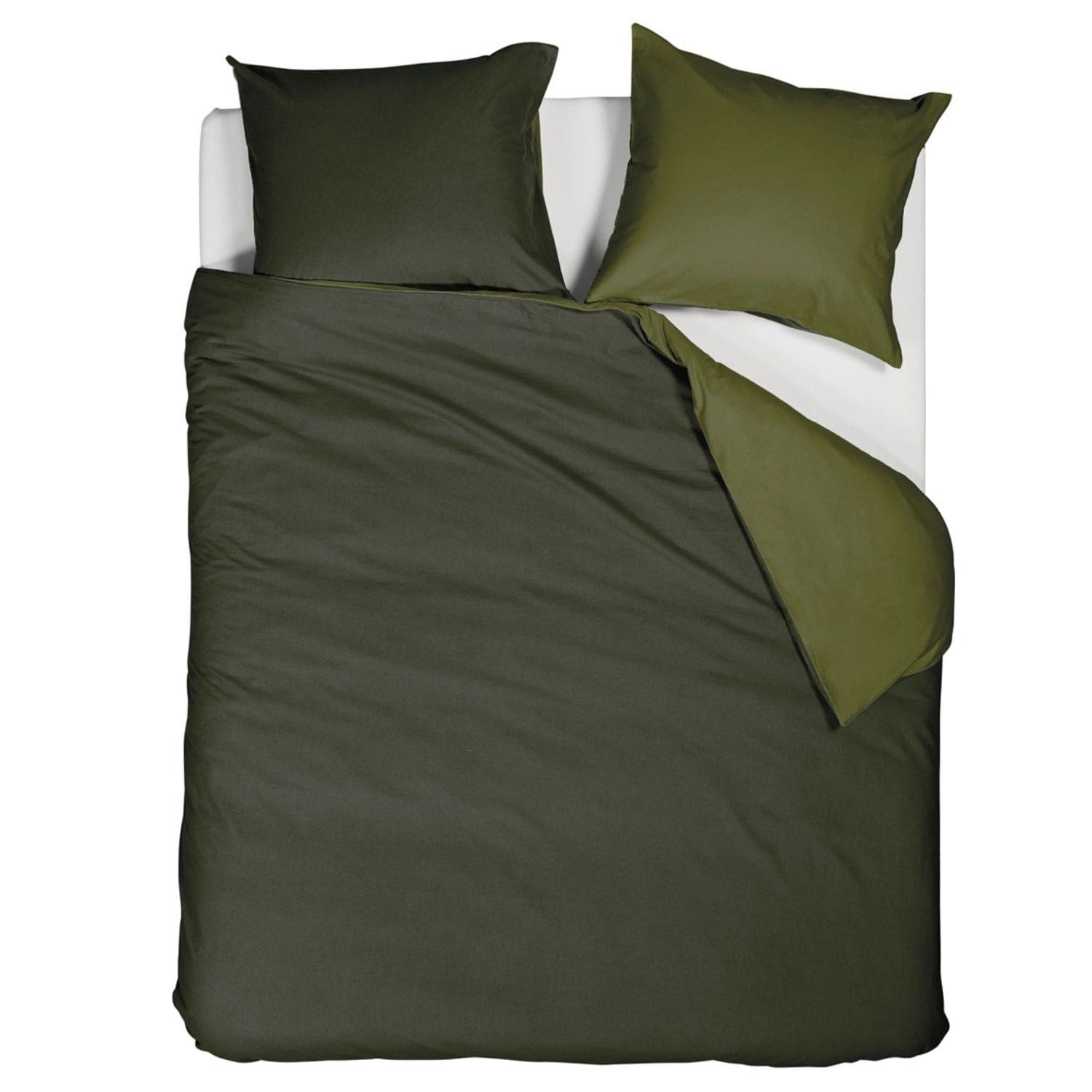 Beddinghouse Warm Dekbedovertrek Flanel Groen - 200x200/220 cm