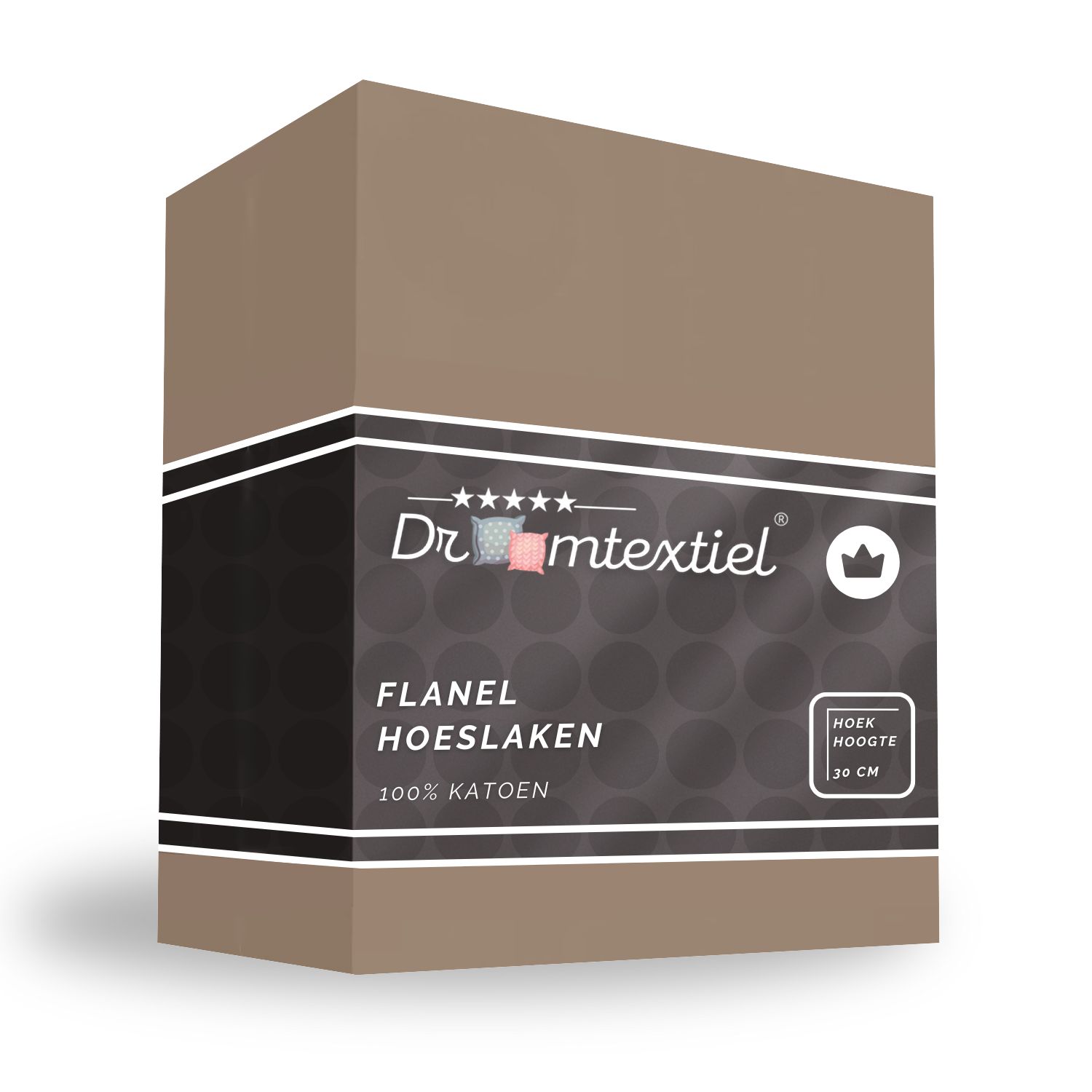 Droomtextiel Hoeslaken Premium Flanel Taupe - 90x220 cm