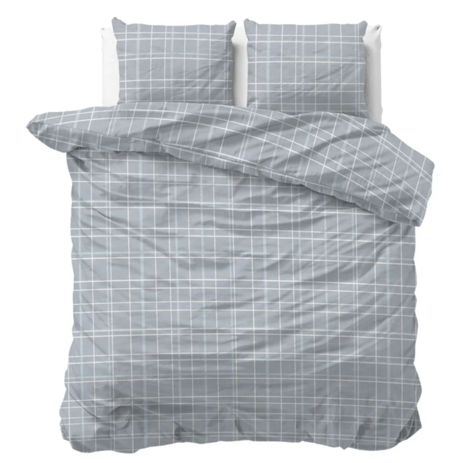 Sleeptime Seva Flanel Dekbedovertrek Blauw - 240x200/220 cm - Warm en Zacht