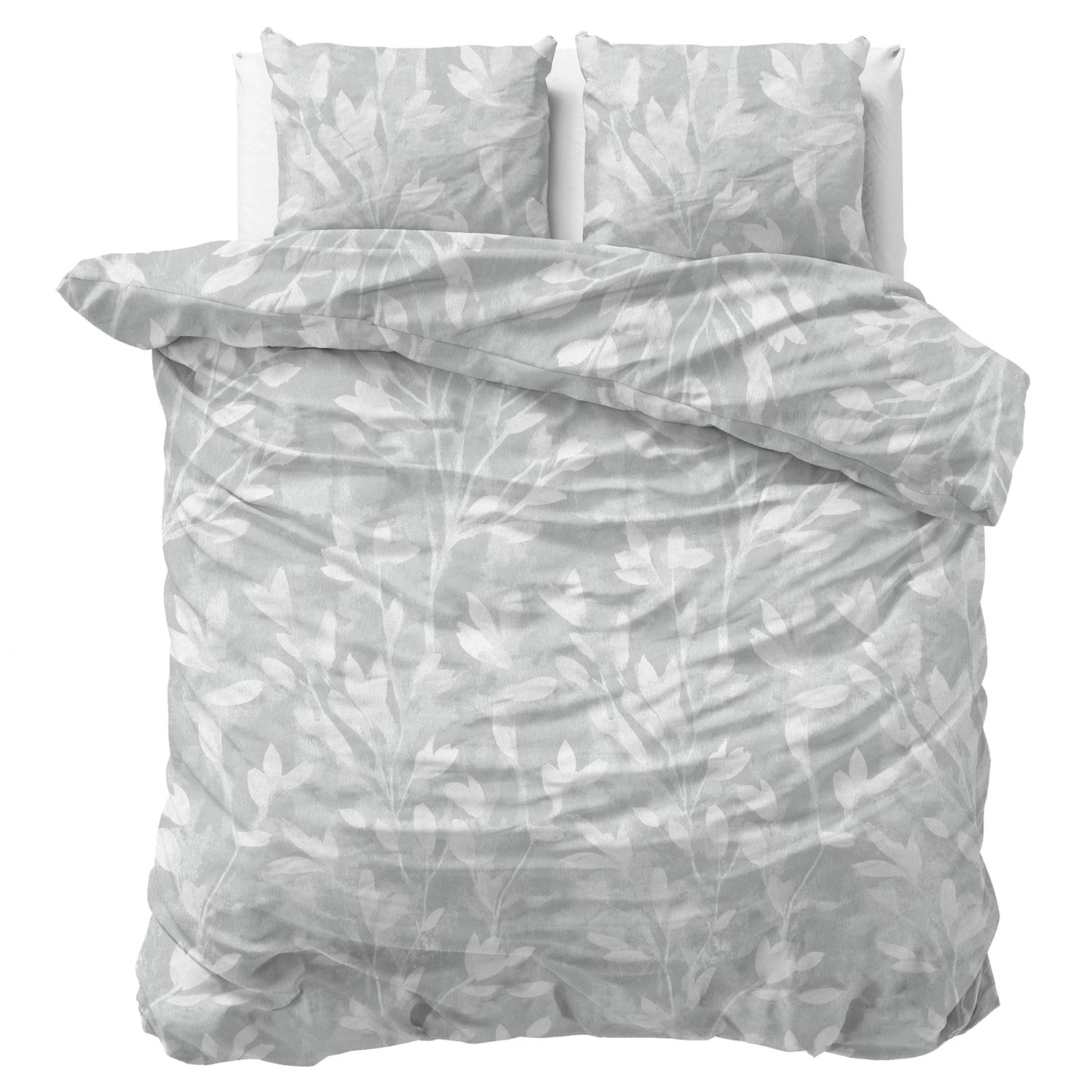 Sleeptime Rosa Flanel Dekbedovertrek Grijs - 240x200/220 cm