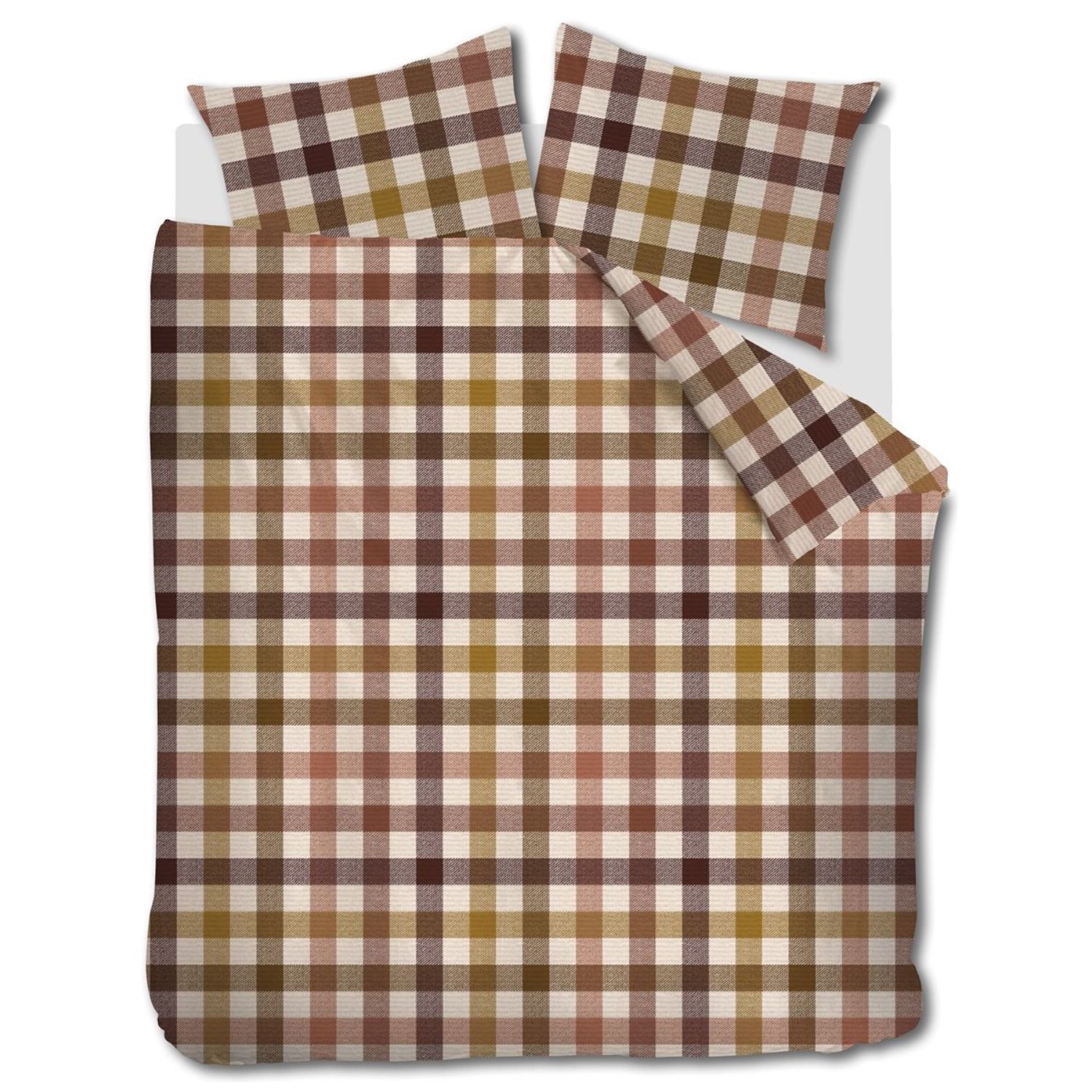 Beddinghouse Sem Flanel Dekbedovertrek Bruin - 200x200/220 cm