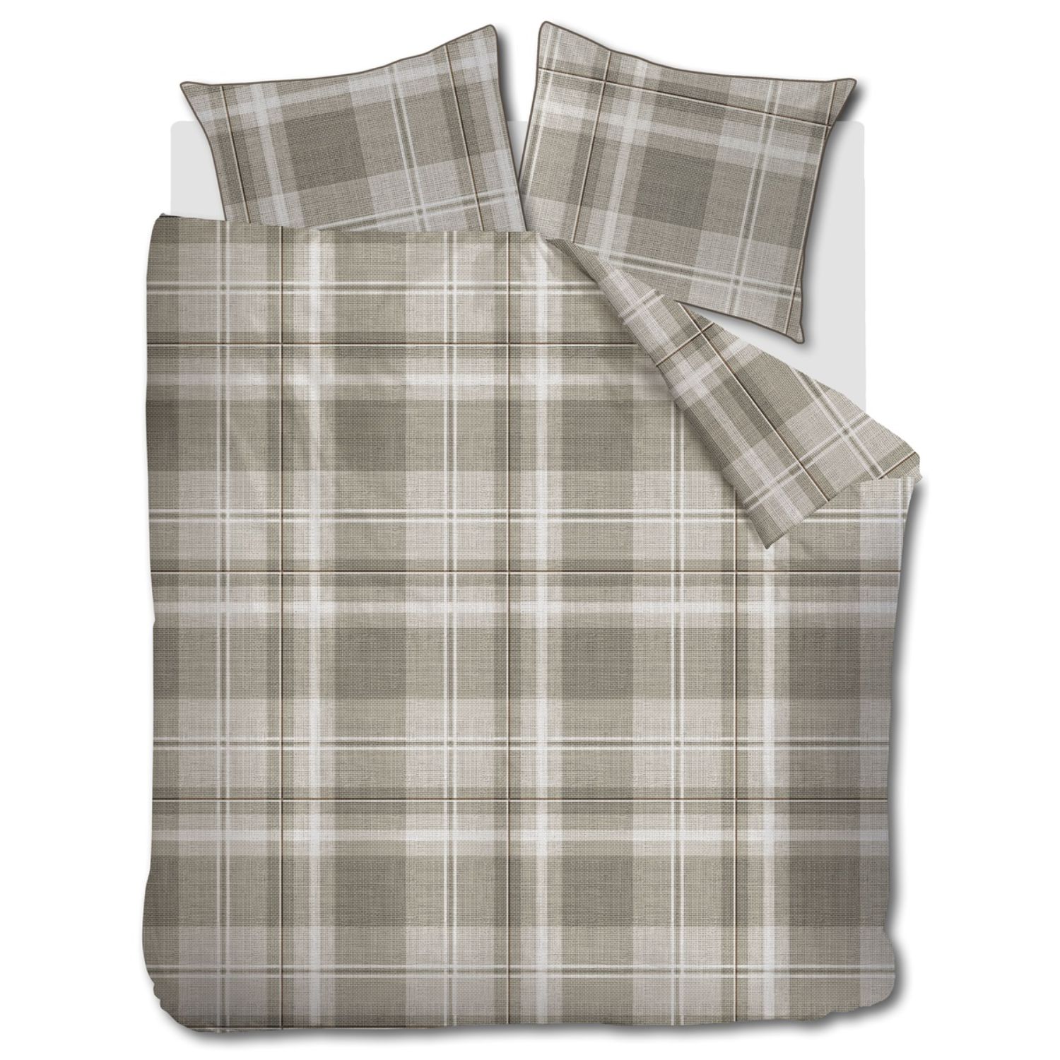 Rivièra Maison Dekbedovertrek Tartan Check - 260 x 200/220 - Zand