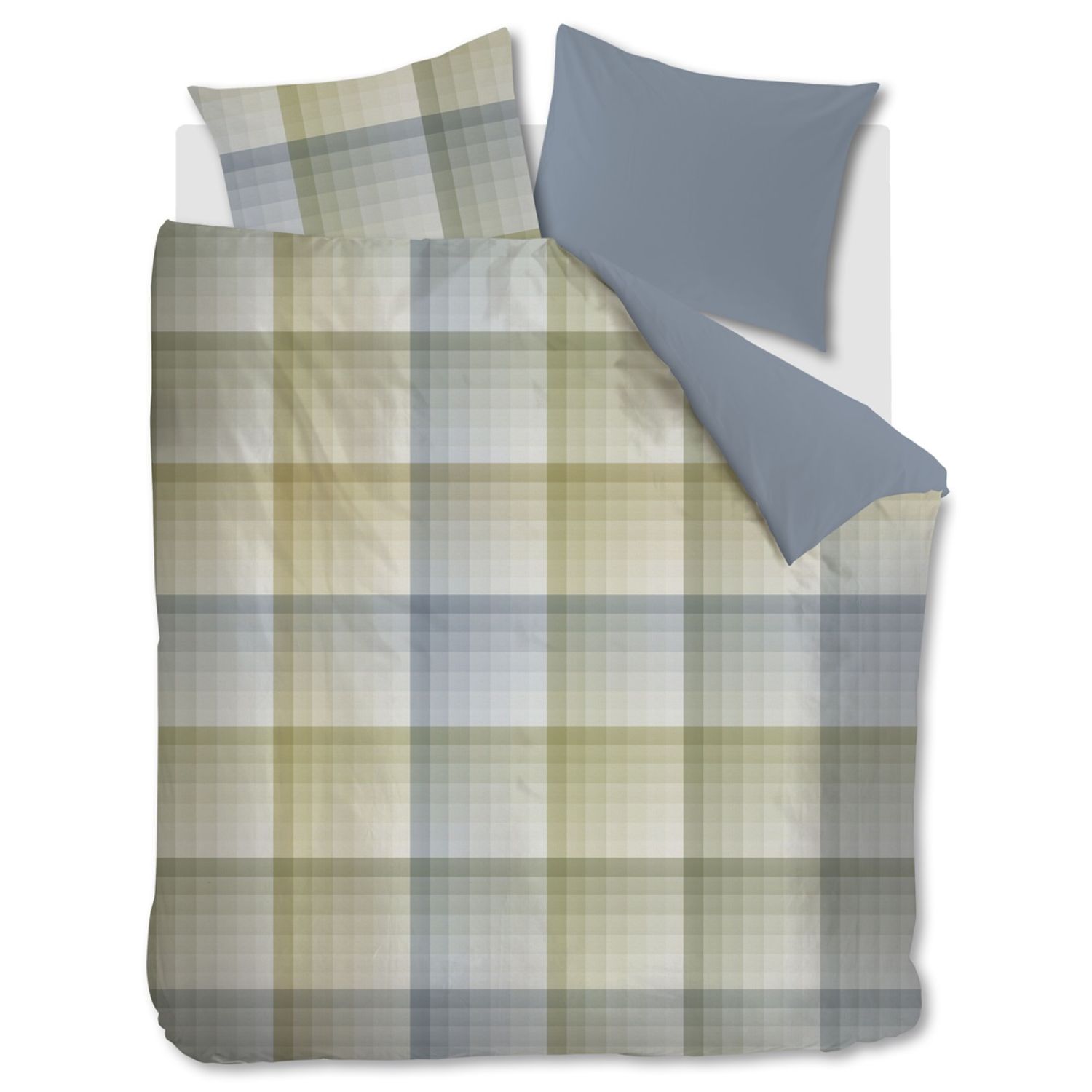 Beddinghouse Sil Dekbedovertrek 260 x 200/220 cm - Blauw/Groen